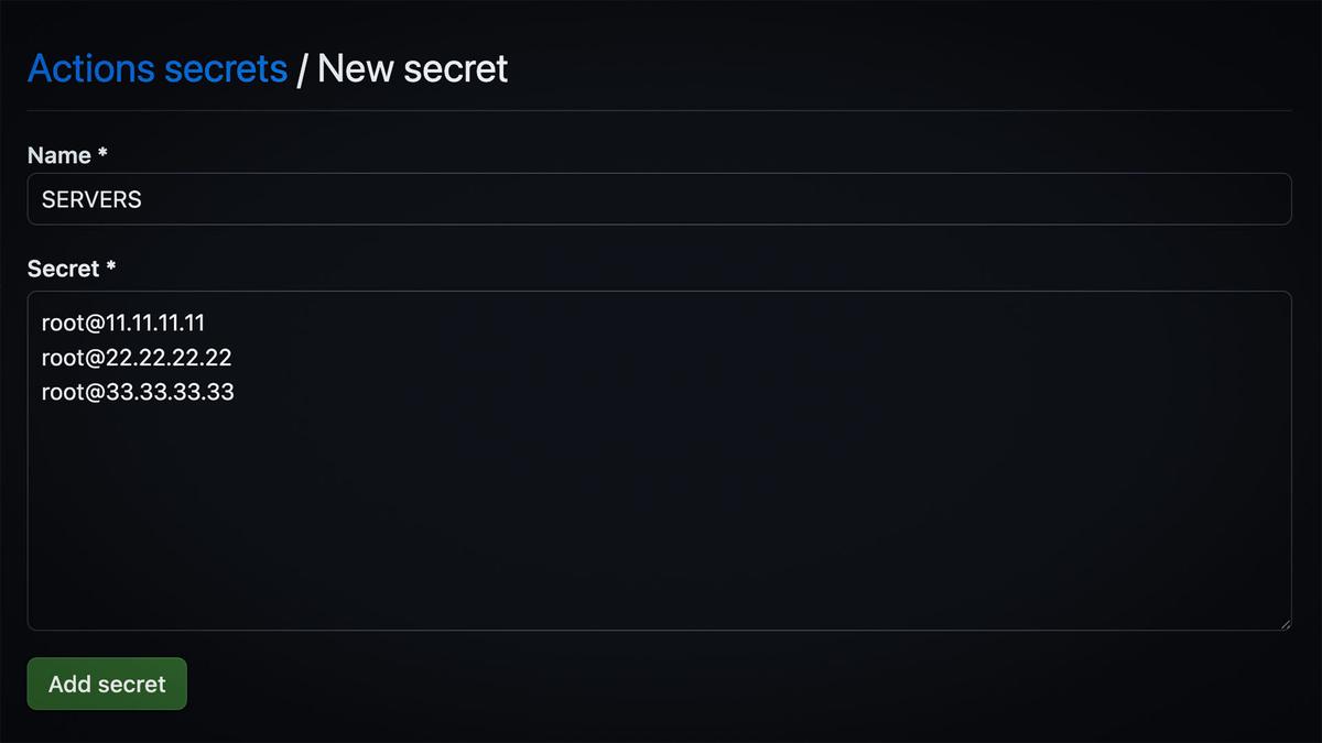 SERVERS with SSH key