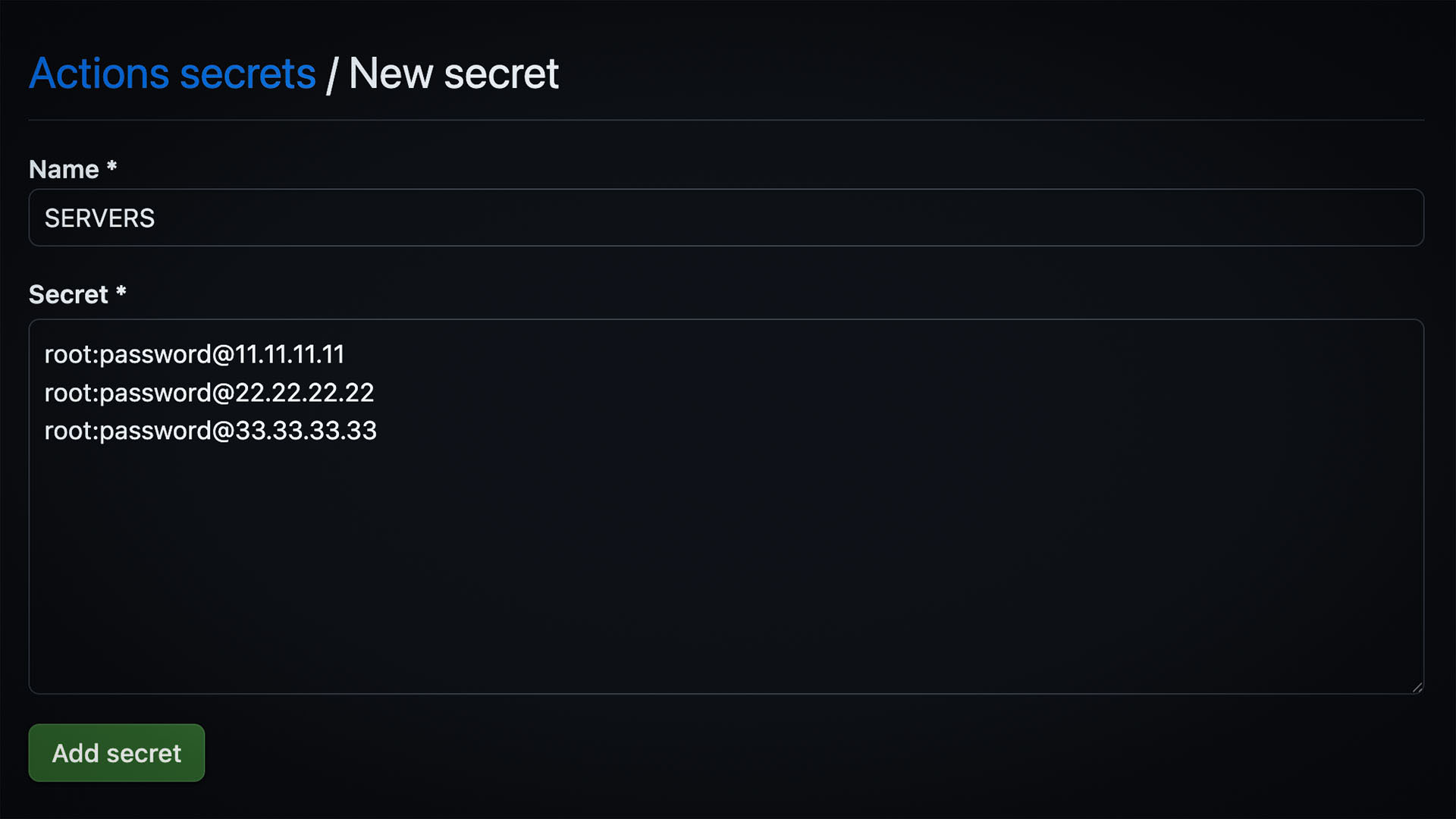 SERVERS without SSH key